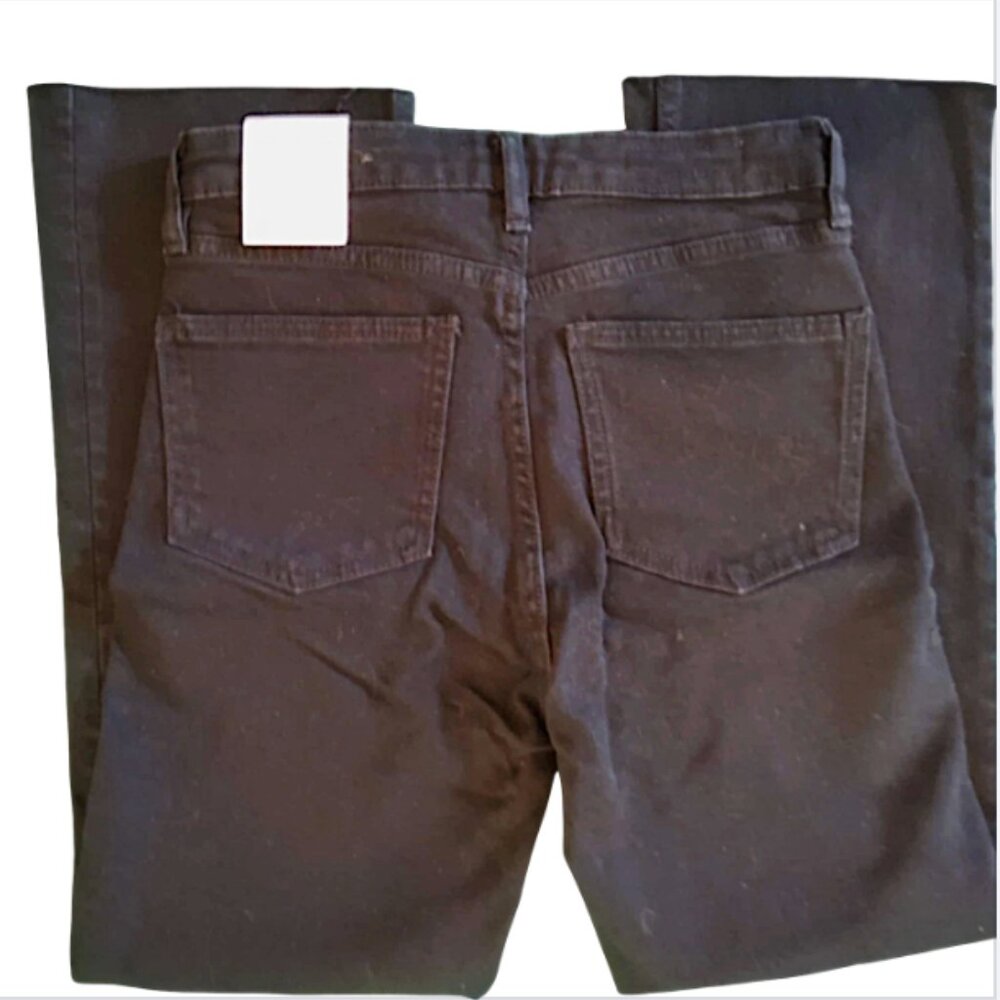 Zara Jeans Black  NWT  High Rise  Cropped   Flare  Raw Hem  Size 2  NWT - Picture 4 of 6